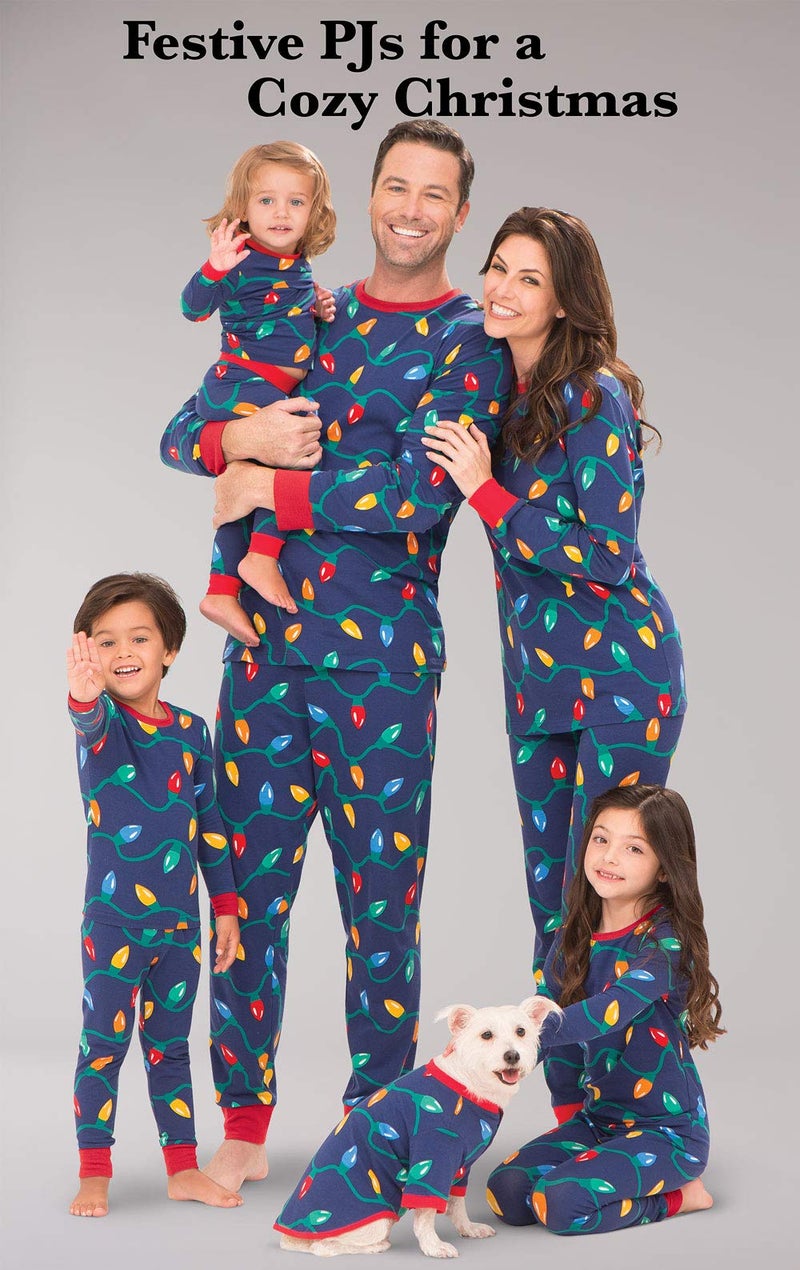 PajamaGram Matching Christmas PJs for Family, Christmas Lights, Womens S / 4-6 Blue - Image 3